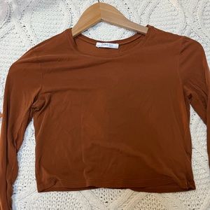 Zara brown pumpkin spice colored top size small